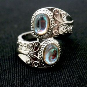 Boho Moonstone Spoon Ring